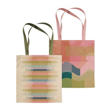 Large Full Color Cotton Flat Tote